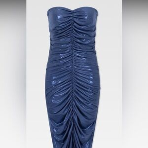 Norma Kamali Strapless Shirred Dress